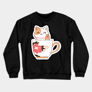 Teacup Cat Crewneck Sweatshirt